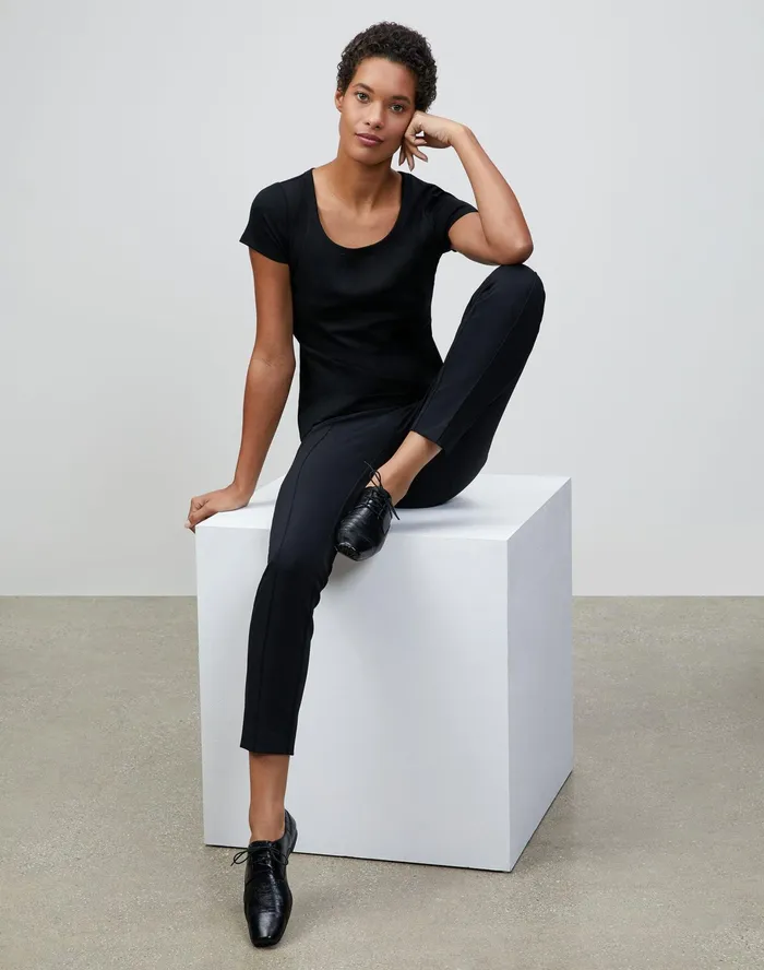 Women Lafayette 148 New York Pants and Shorts Petite Acclaimed Stretch Gramercy Pant Black