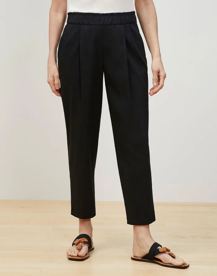Women Lafayette 148 New York Pants and Shorts Petite Ashland Cropped Pant In Aria Linen Black Women Lafayette 148 New York Pants and Shorts Petite Ashland Cropped Pant In Aria Linen Black