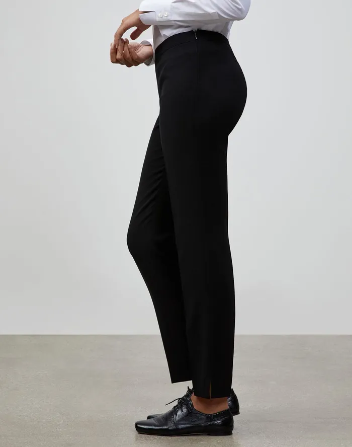 Women Lafayette 148 New York Pants and Shorts Petite Finesse Crepe Bleecker Pant Black