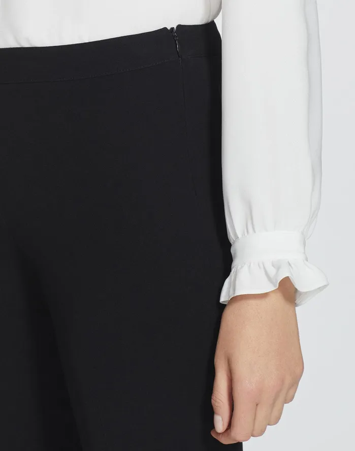 Women Lafayette 148 New York Pants and Shorts Petite Finesse Crepe Bleecker Pant Black