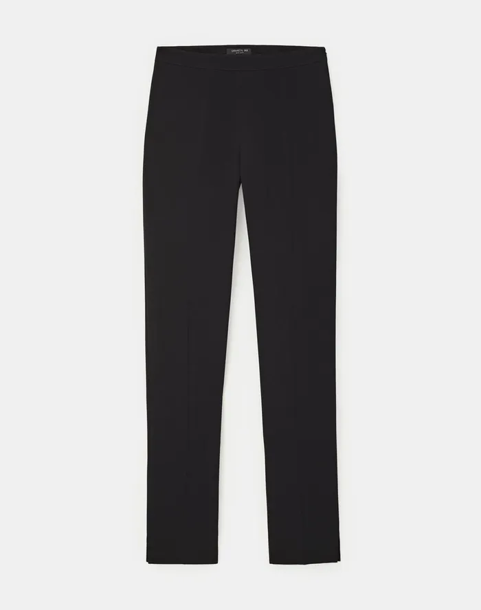 Women Lafayette 148 New York Pants and Shorts Petite Finesse Crepe Bleecker Pant Black