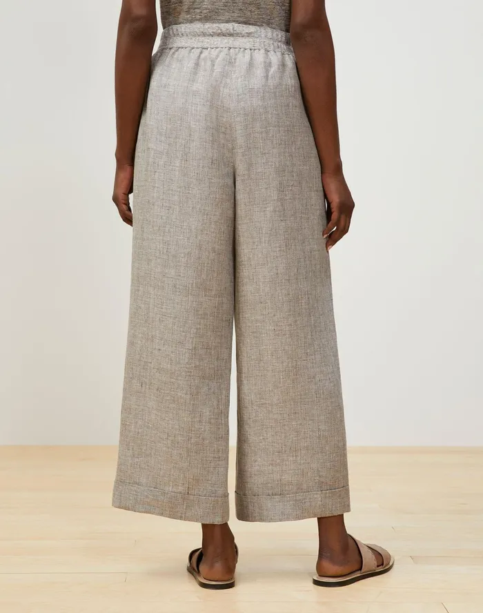 Women Lafayette 148 New York Pants and Shorts PlusSize Riverside Cropped Pant In Italian Kindlinen Mlange Driftwood Melange