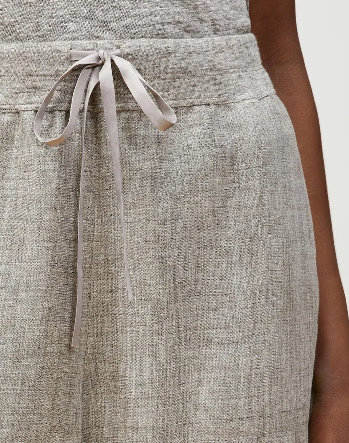 Women Lafayette 148 New York Pants and Shorts PlusSize Riverside Cropped Pant In Italian Kindlinen Mlange Driftwood Melange