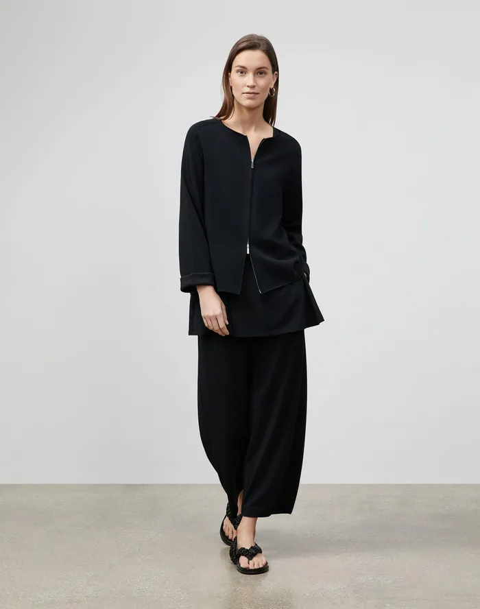 Women Lafayette 148 New York Pants and Shorts Riverside Cropped Pant In Midweight Matte Jersey Black