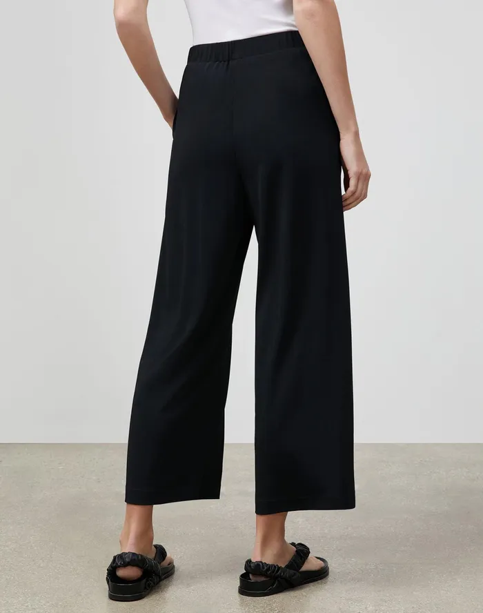 Women Lafayette 148 New York Pants and Shorts Riverside Cropped Pant In Midweight Matte Jersey Black
