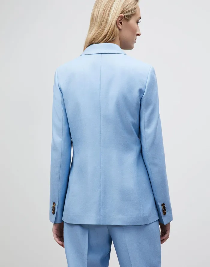 Women Lafayette 148 New York Suits Fae Blazer In Studio Weave Coastal Blue