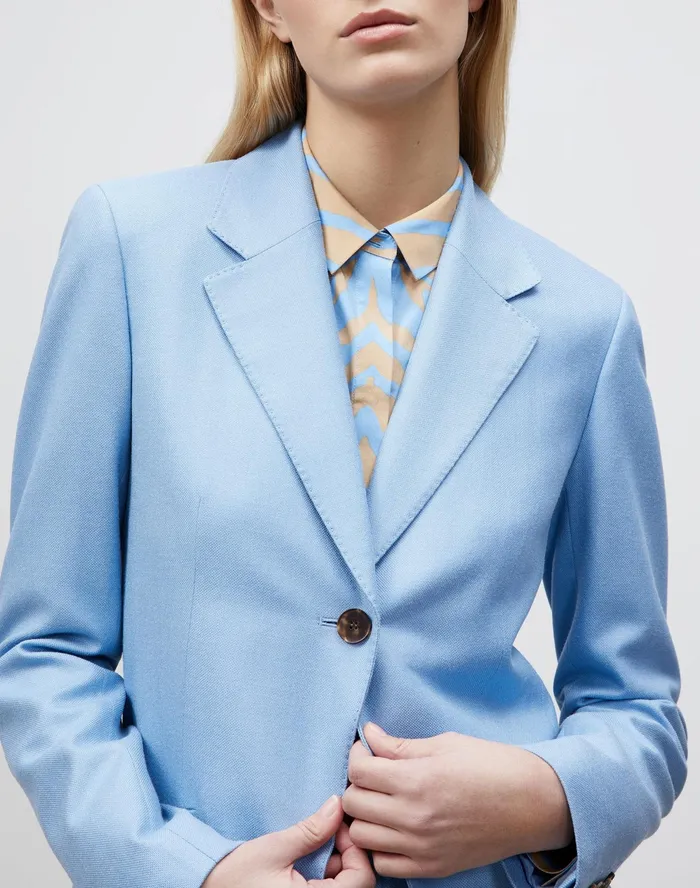 Women Lafayette 148 New York Suits Fae Blazer In Studio Weave Coastal Blue