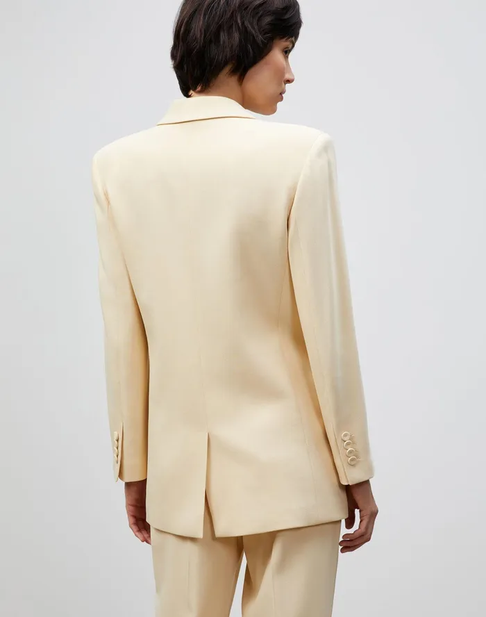 Women Lafayette 148 New York Suits Holden Blazer In Surrealist Double Face Wool Buttermilk