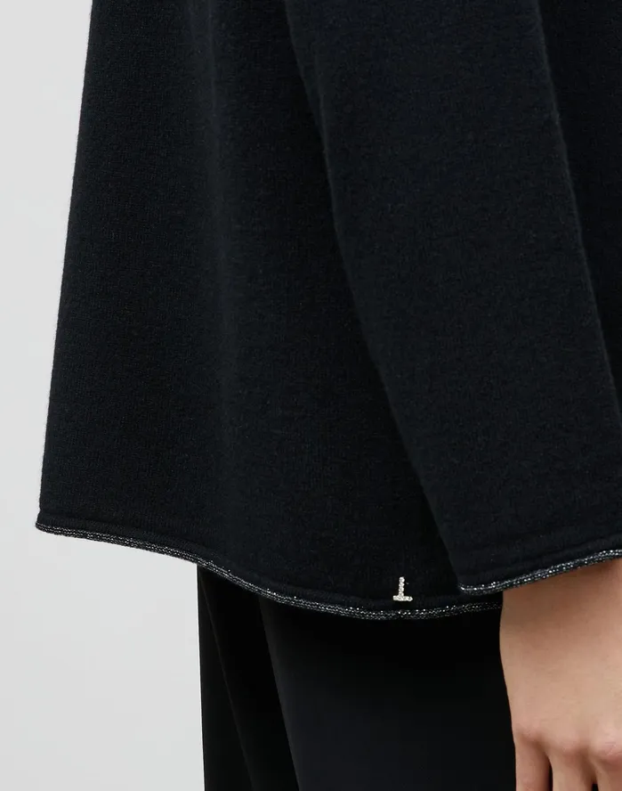 Women Lafayette 148 New York Sweaters PlusSize KindCashmere Raglan Sleeve Cardigan Black