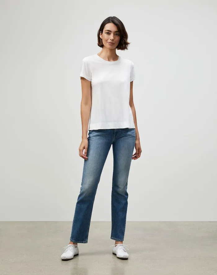 Women Lafayette 148 New York Tops and Tees PlusSize Modern Tee In Cotton Jersey White