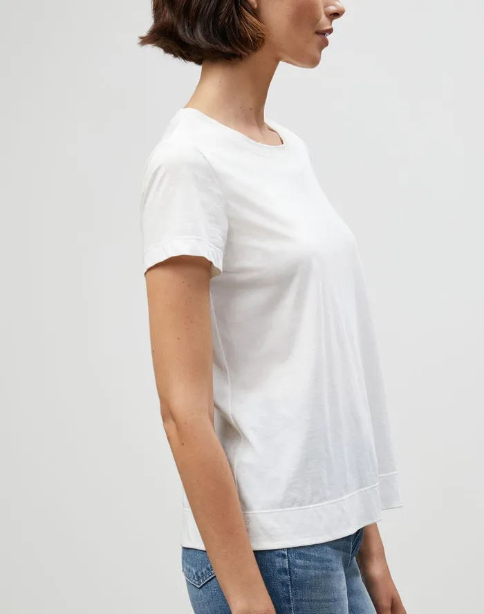 Women Lafayette 148 New York Tops and Tees PlusSize Modern Tee In Cotton Jersey White