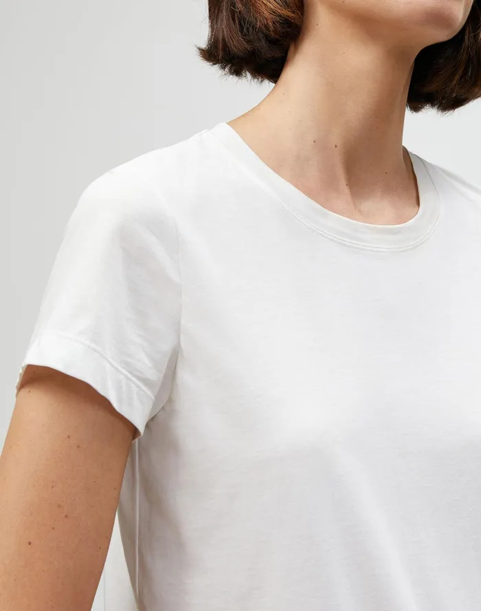 Women Lafayette 148 New York Tops and Tees PlusSize Modern Tee In Cotton Jersey White