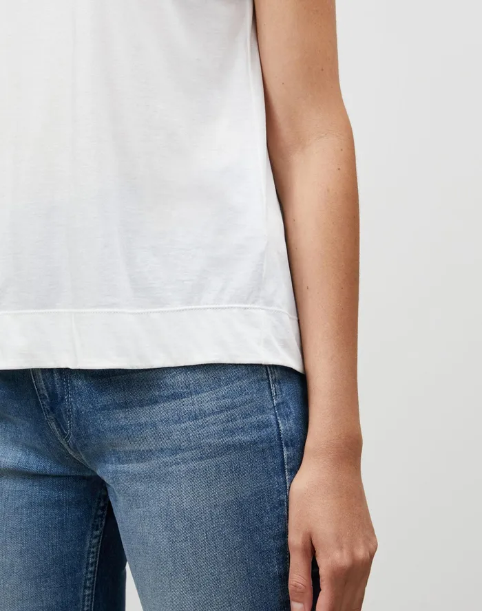 Women Lafayette 148 New York Tops and Tees PlusSize Modern Tee In Cotton Jersey White