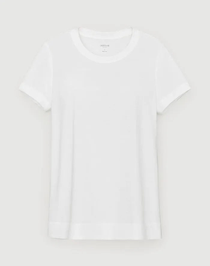 Women Lafayette 148 New York Tops and Tees PlusSize Modern Tee In Cotton Jersey White