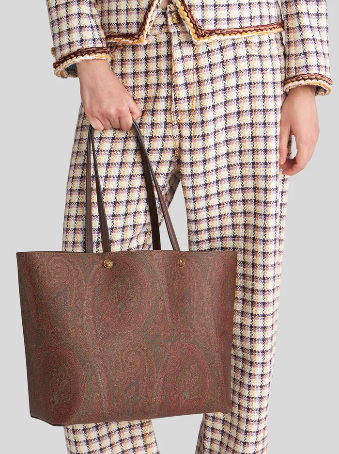 Women Large Essential Bag With Clutch Etro Shopping Bags