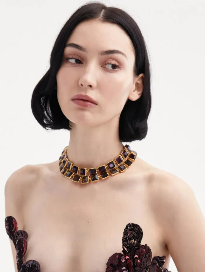 Women Large Stone Tennis Necklace Smoky Quartz Oscar De La Renta Necklaces Women Large Stone Tennis Necklace Smoky Quartz Oscar De La Renta Necklaces