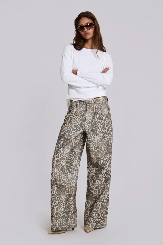 Women Leopard Fade Colossus Jeans Jaded London Jeans