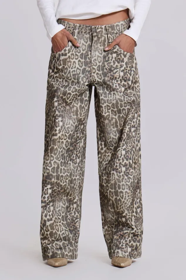 Women Leopard Fade Colossus Jeans Jaded London Jeans