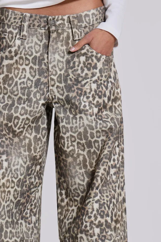 Women Leopard Fade Colossus Jeans Jaded London Jeans