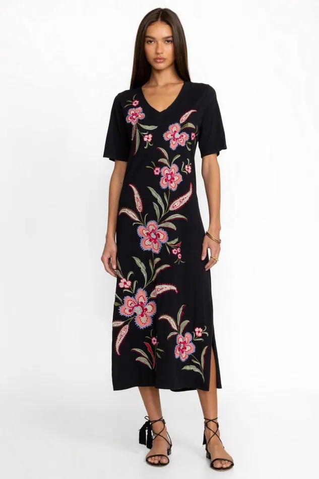 Women LIBBI TRAPUNTO TSHIRT DRESS Black Johnny Was Dresses