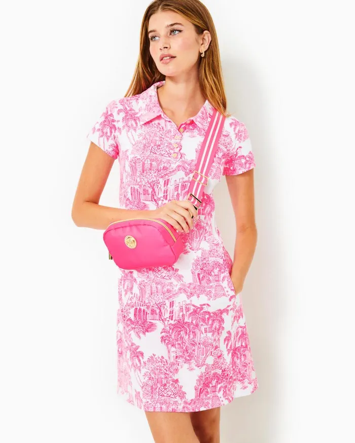Women Lilly Pulitzer Activewear UPF 50 Luxletic Frida Scallop Polo Dress Resort White Pb Anniversary Toile Women Lilly Pulitzer Activewear UPF 50 Luxletic Frida Scallop Polo Dress Resort White Pb Anniversary Toile
