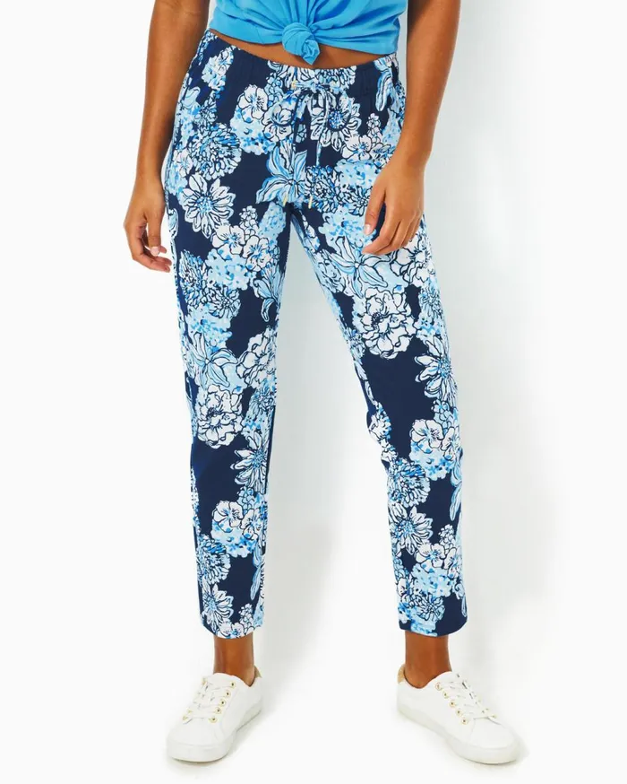 Women Lilly Pulitzer Bottoms 28034 Emora Knit Pant Low Tide Navy Bouquet All Day Women Lilly Pulitzer Bottoms 28034 Emora Knit Pant Low Tide Navy Bouquet All Day