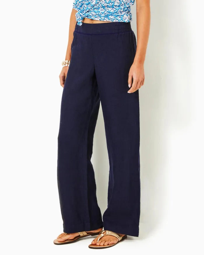 Women Lilly Pulitzer Bottoms 31034 Deri Linen Palazzo Pant Mizner Red Women Lilly Pulitzer Bottoms 31034 Deri Linen Palazzo Pant Mizner Red