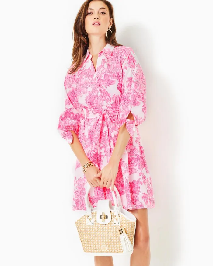 Women Lilly Pulitzer Dresses Amrita Cotton Shirtdress Resort White Pb Anniversary Toile Women Lilly Pulitzer Dresses Amrita Cotton Shirtdress Resort White Pb Anniversary Toile