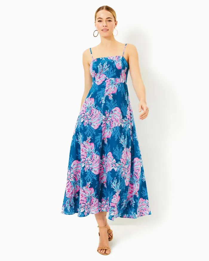 Women Lilly Pulitzer Dresses Bayleigh Midi Dress Conch Shell Pink Rumor Has It Women Lilly Pulitzer Dresses Bayleigh Midi Dress Conch Shell Pink Rumor Has It