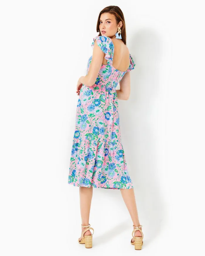 Women Lilly Pulitzer Dresses Bayleigh Midi Dress Conch Shell Pink Rumor Has It Women Lilly Pulitzer Dresses Bayleigh Midi Dress Conch Shell Pink Rumor Has It