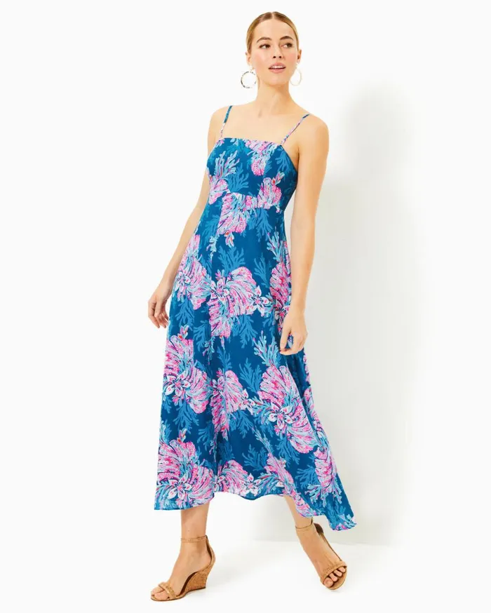 Women Lilly Pulitzer Dresses Bayleigh Midi Dress Conch Shell Pink Rumor Has It Women Lilly Pulitzer Dresses Bayleigh Midi Dress Conch Shell Pink Rumor Has It