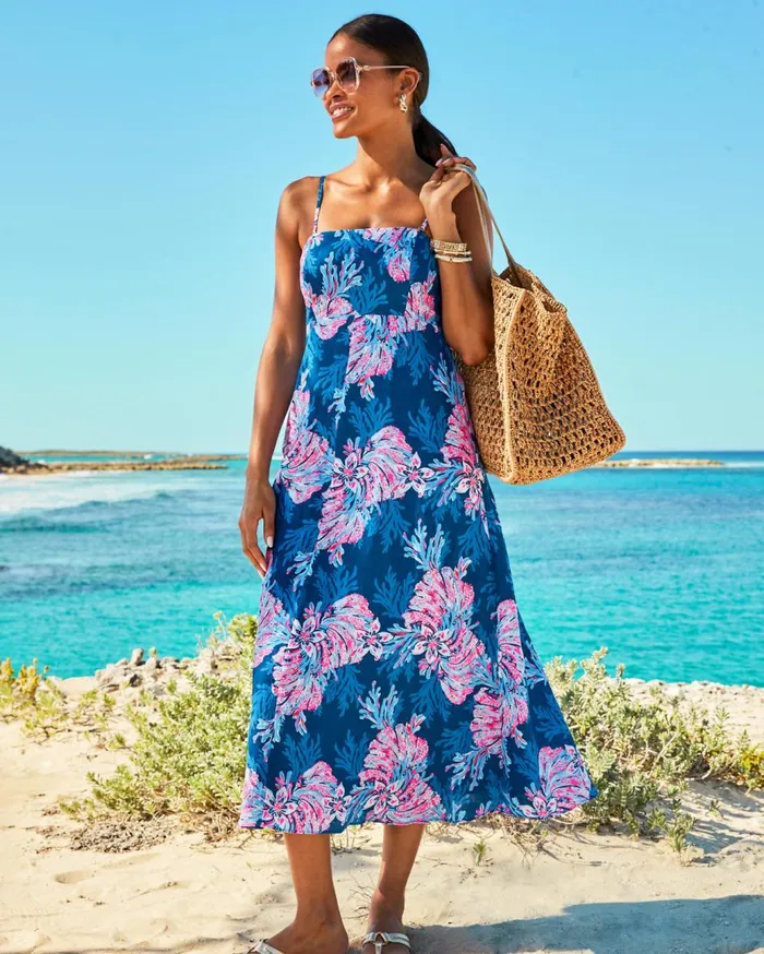 Women Lilly Pulitzer Dresses Bayleigh Midi Dress Conch Shell Pink Rumor Has It Women Lilly Pulitzer Dresses Bayleigh Midi Dress Conch Shell Pink Rumor Has It