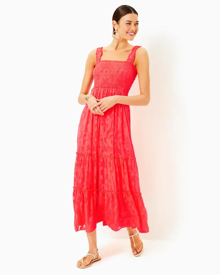 Women Lilly Pulitzer Dresses Bayleigh Midi Dress Conch Shell Pink Rumor Has It Women Lilly Pulitzer Dresses Bayleigh Midi Dress Conch Shell Pink Rumor Has It
