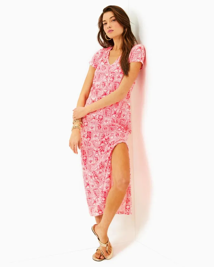 Women Lilly Pulitzer Dresses Bayleigh Midi Dress Conch Shell Pink Rumor Has It Women Lilly Pulitzer Dresses Bayleigh Midi Dress Conch Shell Pink Rumor Has It