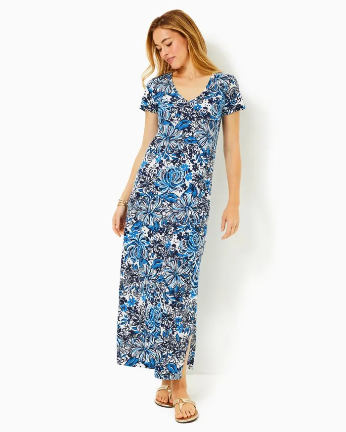 Women Lilly Pulitzer Dresses Etta Maxi Dress Low Tide Navy Pandarama