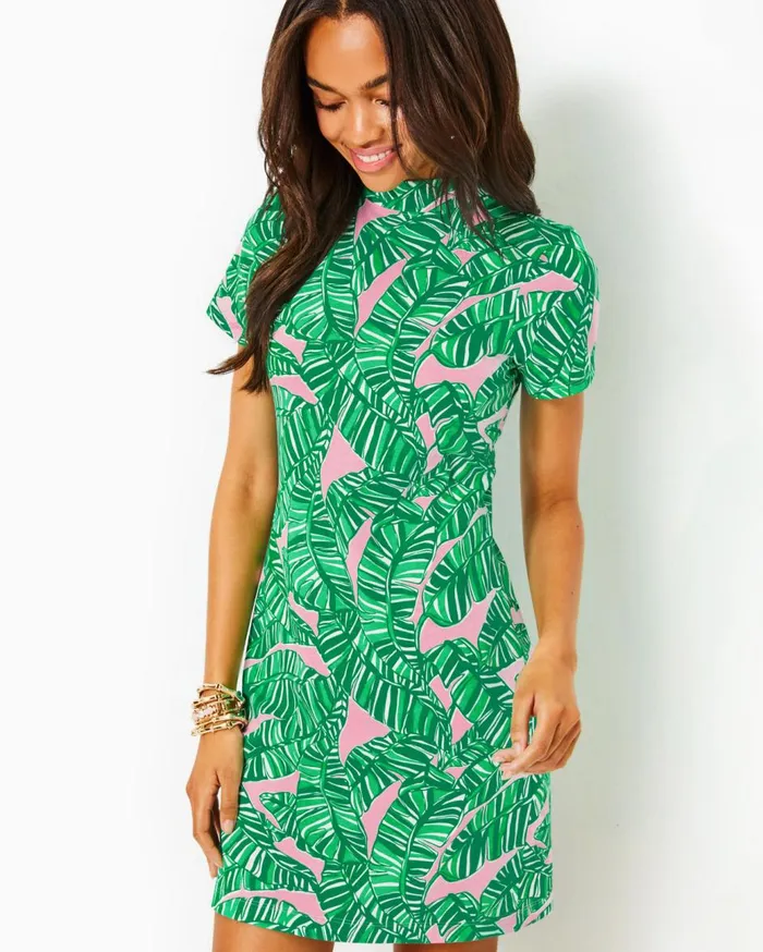 Women Lilly Pulitzer Dresses Hallie Short Sleeve Dress Conch Shell Pink Lets Go Bananas Women Lilly Pulitzer Dresses Hallie Short Sleeve Dress Conch Shell Pink Lets Go Bananas