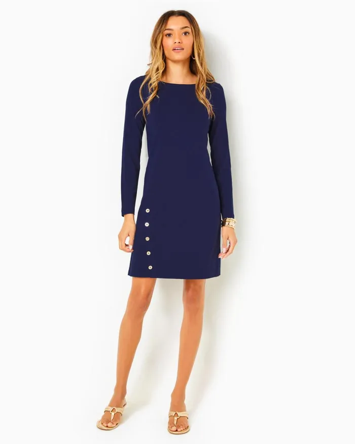 Women Lilly Pulitzer Dresses UPF 50 Maddox Straight Dress True Navy Women Lilly Pulitzer Dresses UPF 50 Maddox Straight Dress True Navy