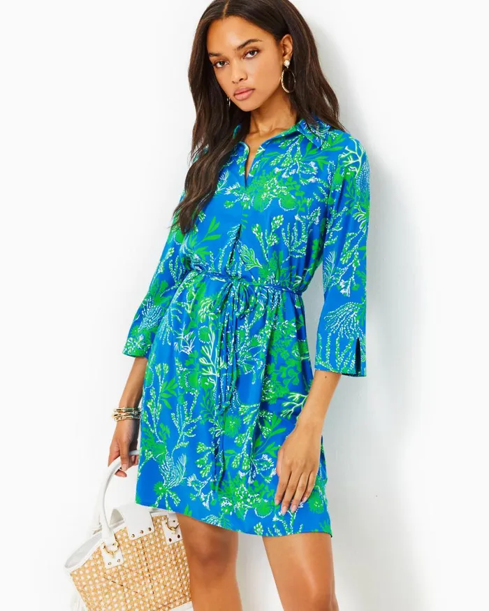 Women Lilly Pulitzer Dresses UPF 50 Pilar Tunic Dress Briny Blue A Bit Salty Women Lilly Pulitzer Dresses UPF 50 Pilar Tunic Dress Briny Blue A Bit Salty