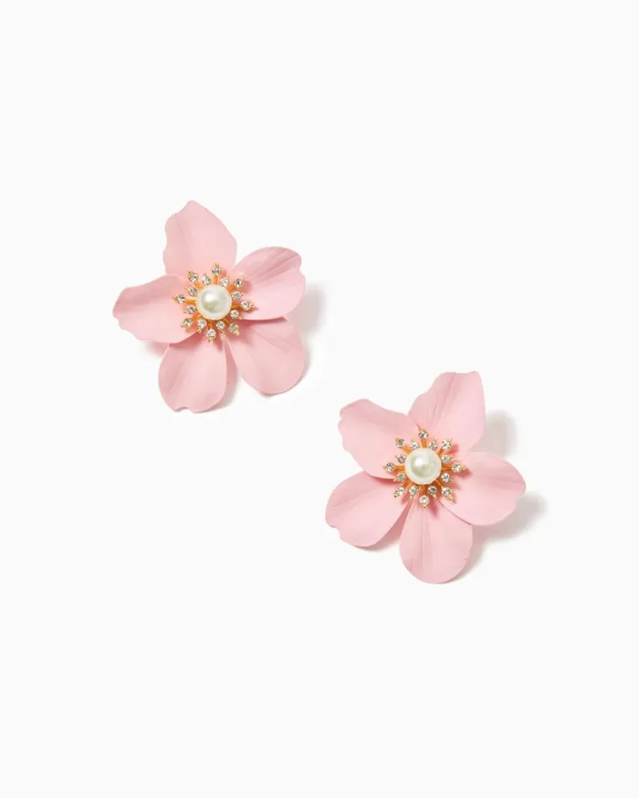 Women Lilly Pulitzer Jewelry Oversized Pearl Orchid Earrings Conch Shell Pink Women Lilly Pulitzer Jewelry Oversized Pearl Orchid Earrings Conch Shell Pink