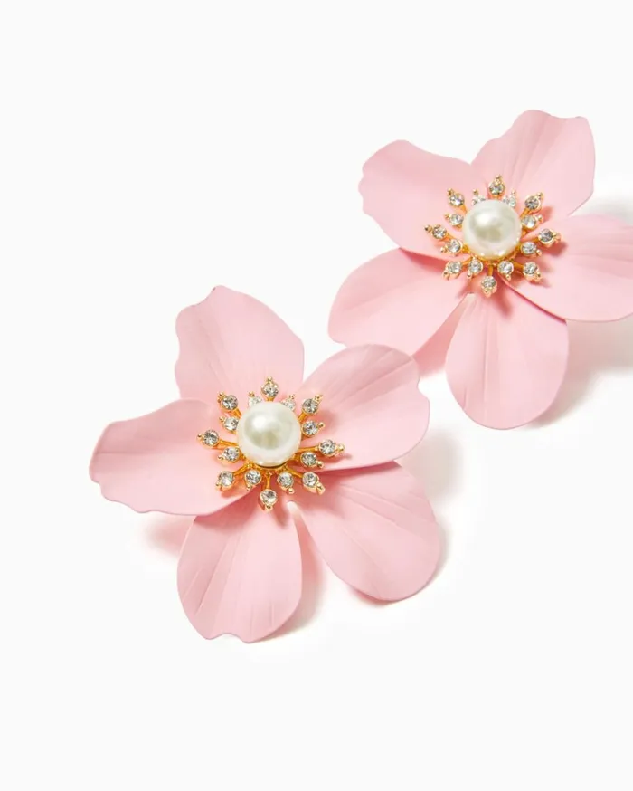 Women Lilly Pulitzer Jewelry Oversized Pearl Orchid Earrings Conch Shell Pink Women Lilly Pulitzer Jewelry Oversized Pearl Orchid Earrings Conch Shell Pink