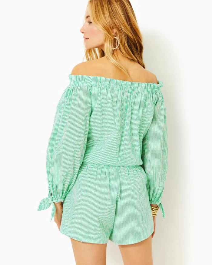 Women Lilly Pulitzer Matching Sets Jamielynn OffTheShoulder Top and Croix High Rise Short Set Spearmint Harbor Stripe Women Lilly Pulitzer Matching Sets Jamielynn OffTheShoulder Top and Croix High Rise Short Set Spearmint Harbor Stripe