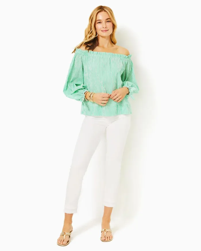 Women Lilly Pulitzer Matching Sets Jamielynn OffTheShoulder Top and Croix High Rise Short Set Spearmint Harbor Stripe Women Lilly Pulitzer Matching Sets Jamielynn OffTheShoulder Top and Croix High Rise Short Set Spearmint Harbor Stripe