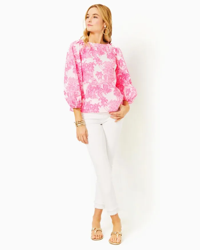 Women Lilly Pulitzer Tops Barbara Top Spearmint Blossom Views Women Lilly Pulitzer Tops Barbara Top Spearmint Blossom Views