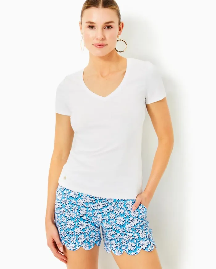 Women Lilly Pulitzer Tops Halee VNeck Top Resort White Women Lilly Pulitzer Tops Halee VNeck Top Resort White