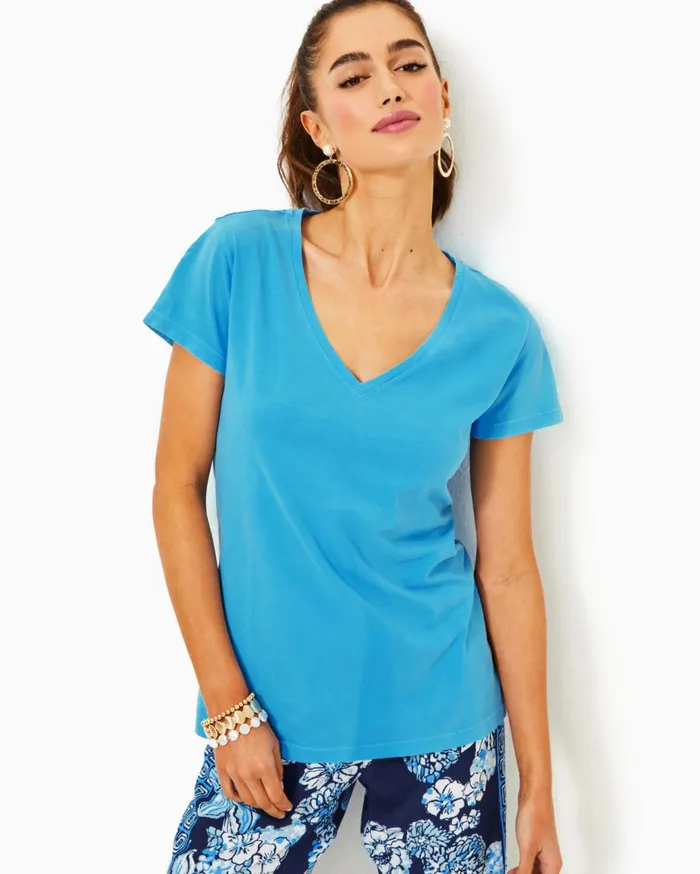 Women Lilly Pulitzer Tops Meredith Tee Low Tide Navy Pandarama Women Lilly Pulitzer Tops Meredith Tee Low Tide Navy Pandarama