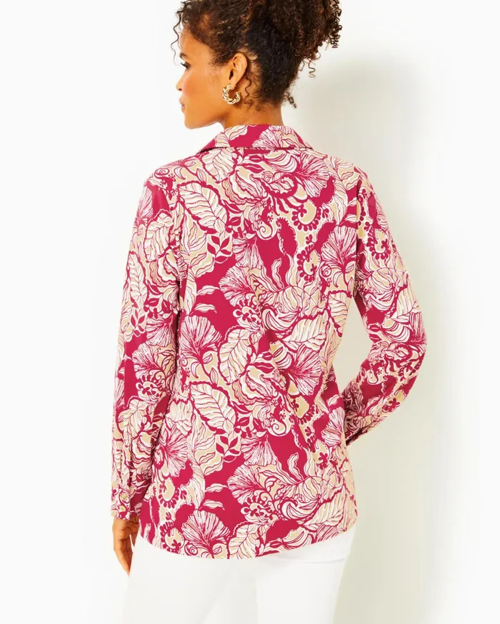 Women Lilly Pulitzer Tops UPF 50 Giavana Tunic Poinsettia Red Island Vibes Women Lilly Pulitzer Tops UPF 50 Giavana Tunic Poinsettia Red Island Vibes