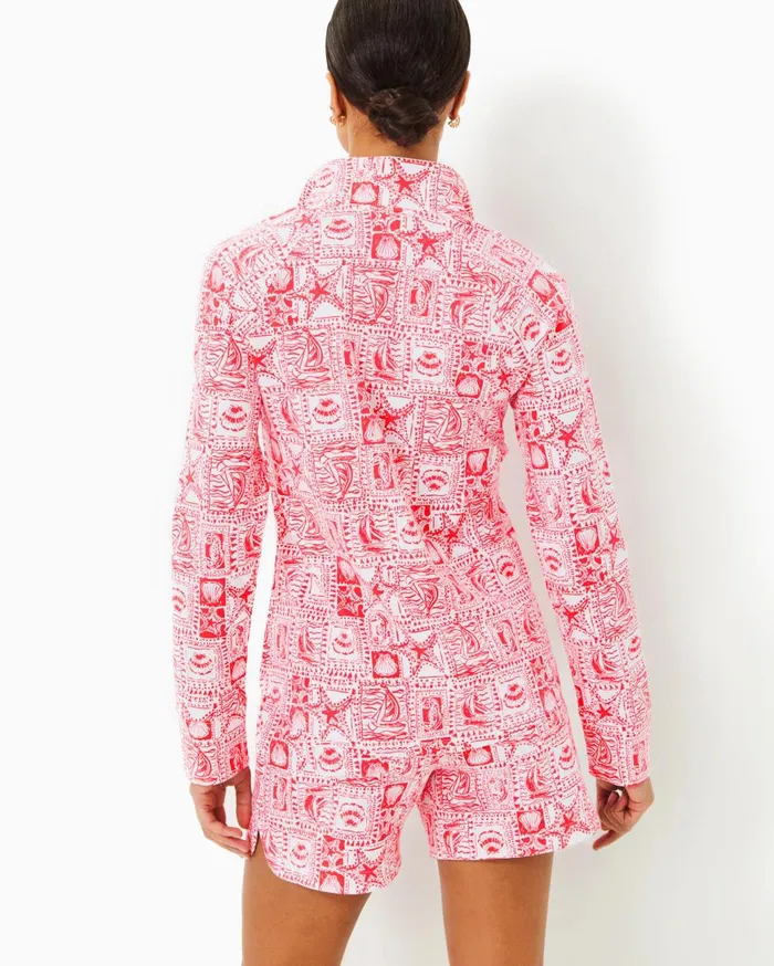 Women Lilly Pulitzer Tops UPF 50 Skipper Popover Multi Grove Garden Women Lilly Pulitzer Tops UPF 50 Skipper Popover Multi Grove Garden