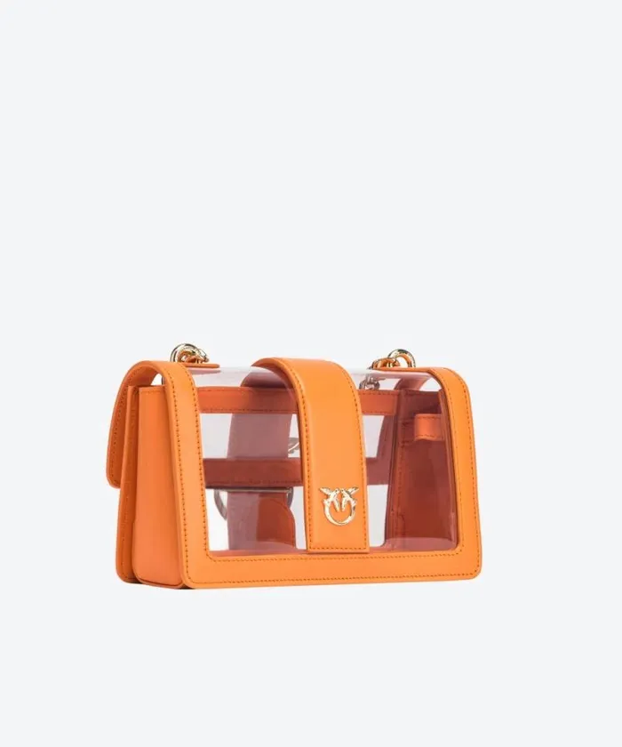 Women Limited Edition Pinko PINKO Galleria Mini Love Bag One Light In Transparent Material Orangetransparentlightgold Women Limited Edition Pinko PINKO Galleria Mini Love Bag One Light In Transparent Material Orangetransparentlightgold