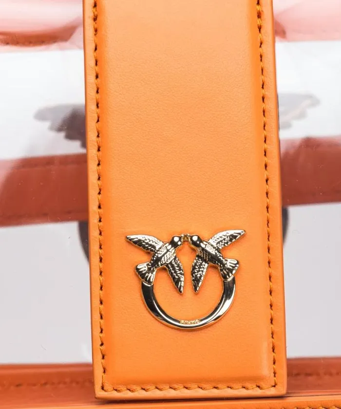 Women Limited Edition Pinko PINKO Galleria Mini Love Bag One Light In Transparent Material Orangetransparentlightgold Women Limited Edition Pinko PINKO Galleria Mini Love Bag One Light In Transparent Material Orangetransparentlightgold