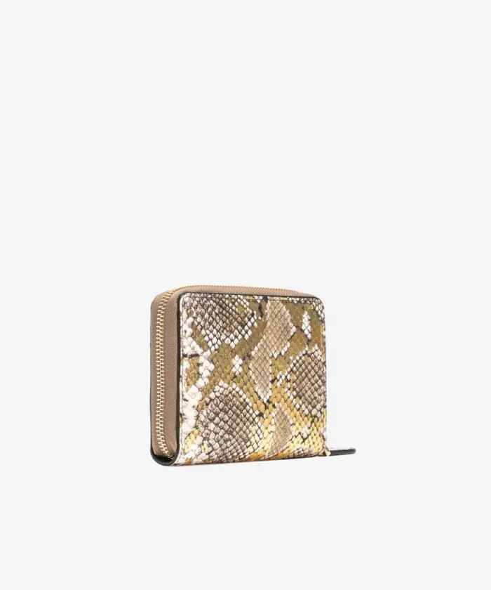 Women Limited Edition Pinko PINKO Galleria Square Wallet In Laminated Pythonprint Leather Goldgreygold Women Limited Edition Pinko PINKO Galleria Square Wallet In Laminated Pythonprint Leather Goldgreygold
